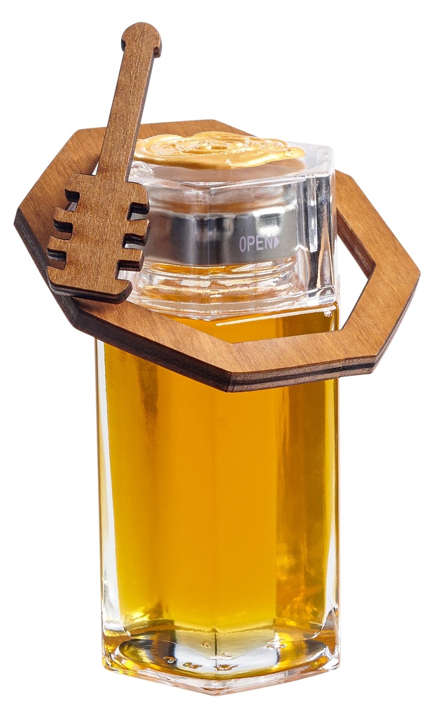 RH Hex Honey Bottle With Silver Lid