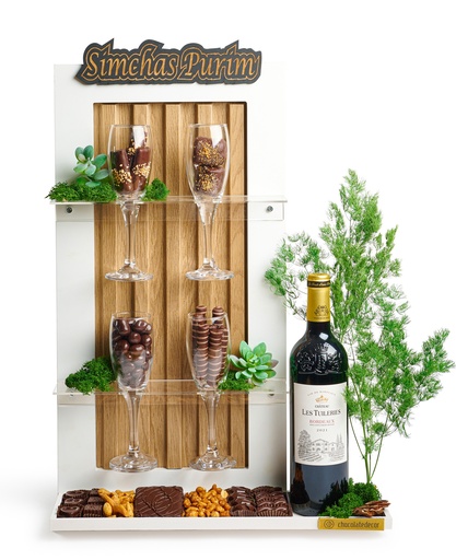 [81546] Purim Champagne Wall 4-Glass