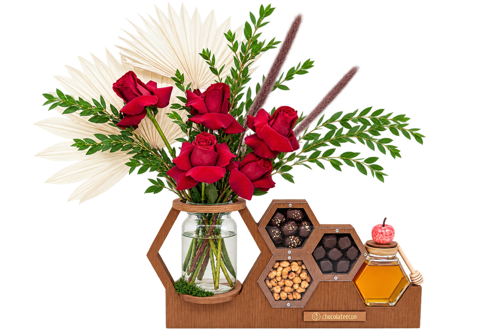 RH Wood Hex With Flowers Large