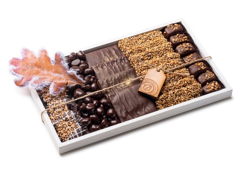 [71227] White Tray with Leaf Lg (LG)