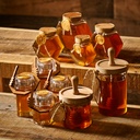 RH Hexagon Honey Bottle With Gold Lid(P)