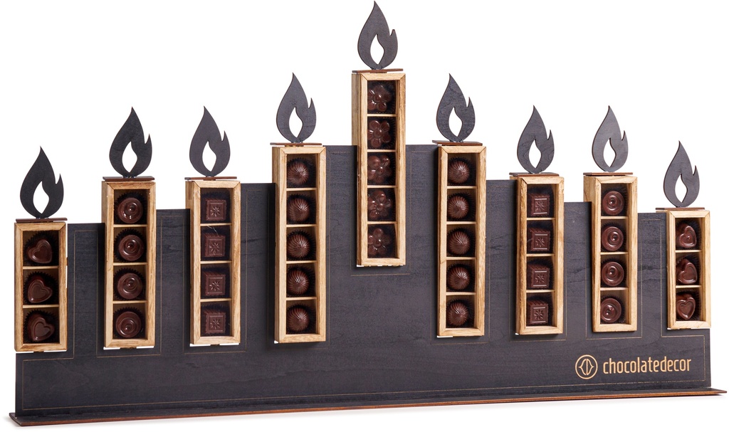 Wooden Chocolate Menorah