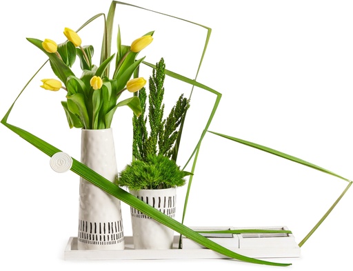 [81057] Black & White Double Vase