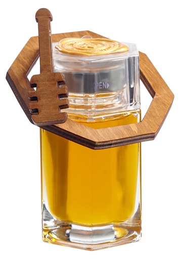 [72010] RH Hex Honey Bottle With Silver Lid (MD)
