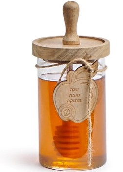 [81108] Honey Bottle With Wood Lid (LG)