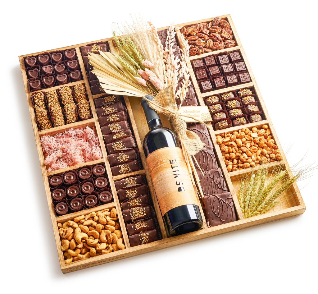 Purim Wood Section Tray Large