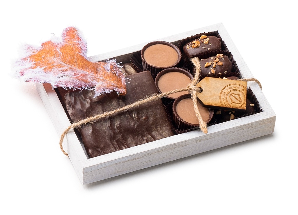 White Tray With Leaf Sm