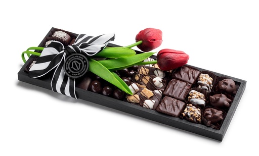 [71235] Black Tray With Tulip Med