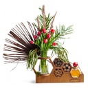 RH Wood Hex With Flowers Large