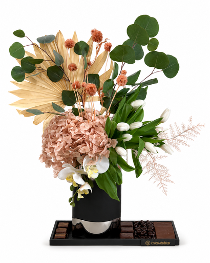 [81611] Black & Silver Lip Vase