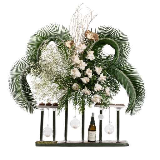 [81004] Log & Flowers