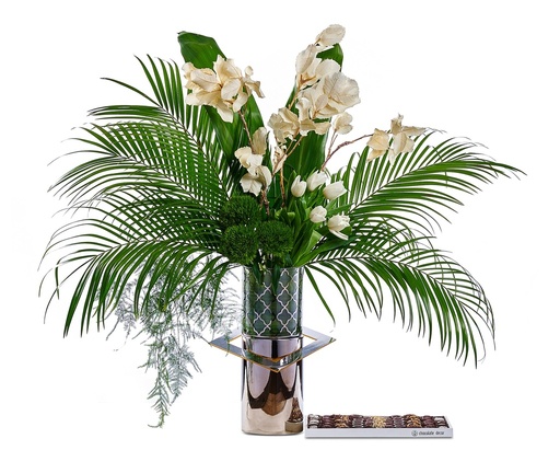 [81398] Fresh Silver Double Vase Sm