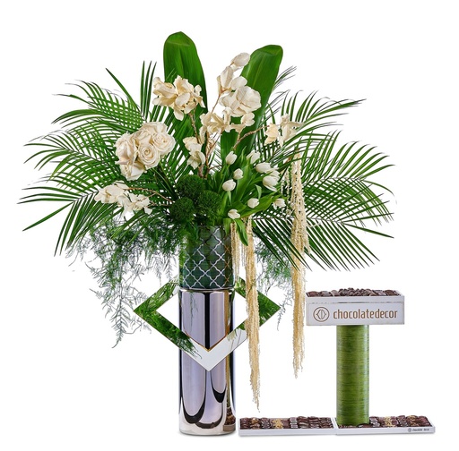 [81402] Fresh Silver Double Vase Xl