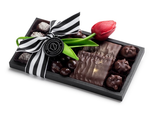 [71234] Black Tray With Tulip Sm