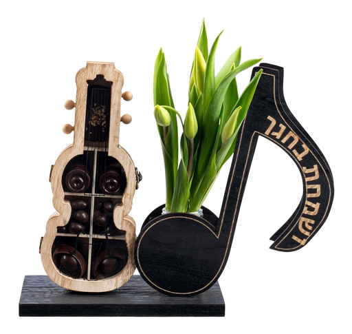 [81746] Sukkos Violin With Flowers Small