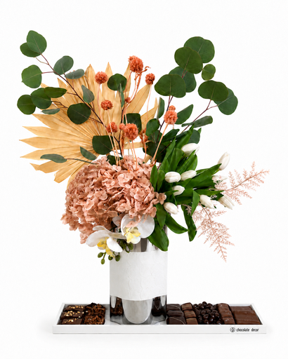 [81615] White & Silver Lip Vase